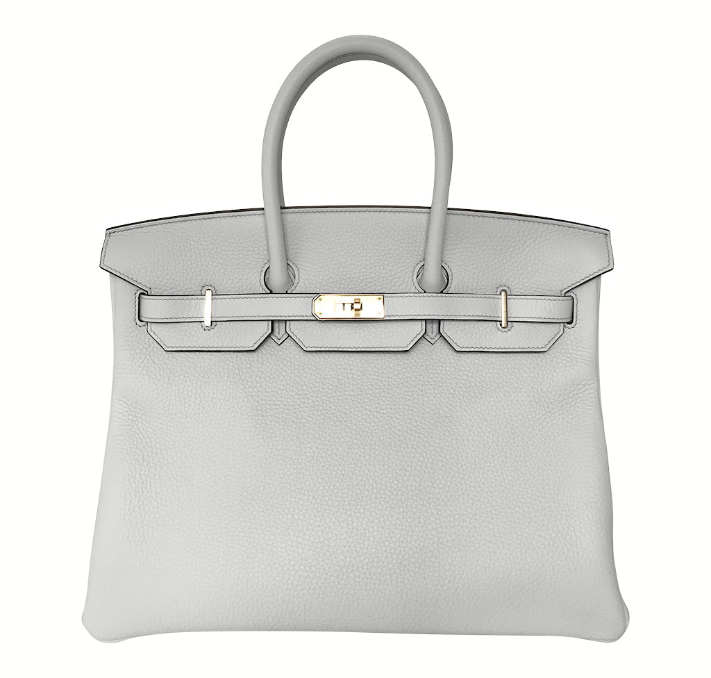Hermes Birkin 35 Bleu Pale Clemence Leather Gold Hardware