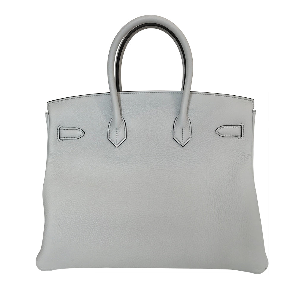 Hermes Birkin 35 Bleu Pale Clemence Leather Gold Hardware