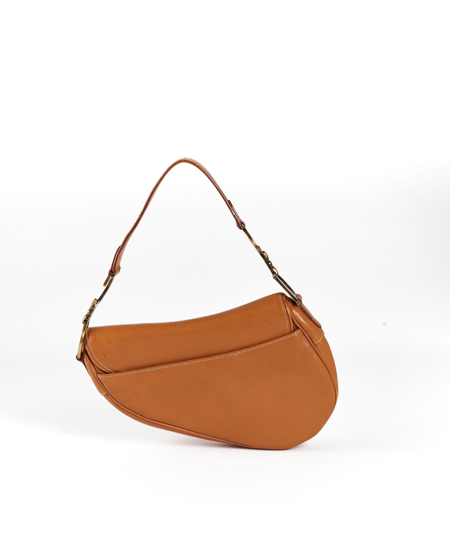 Dior Saddle Bag Tan Brown Leather Gold Hardware