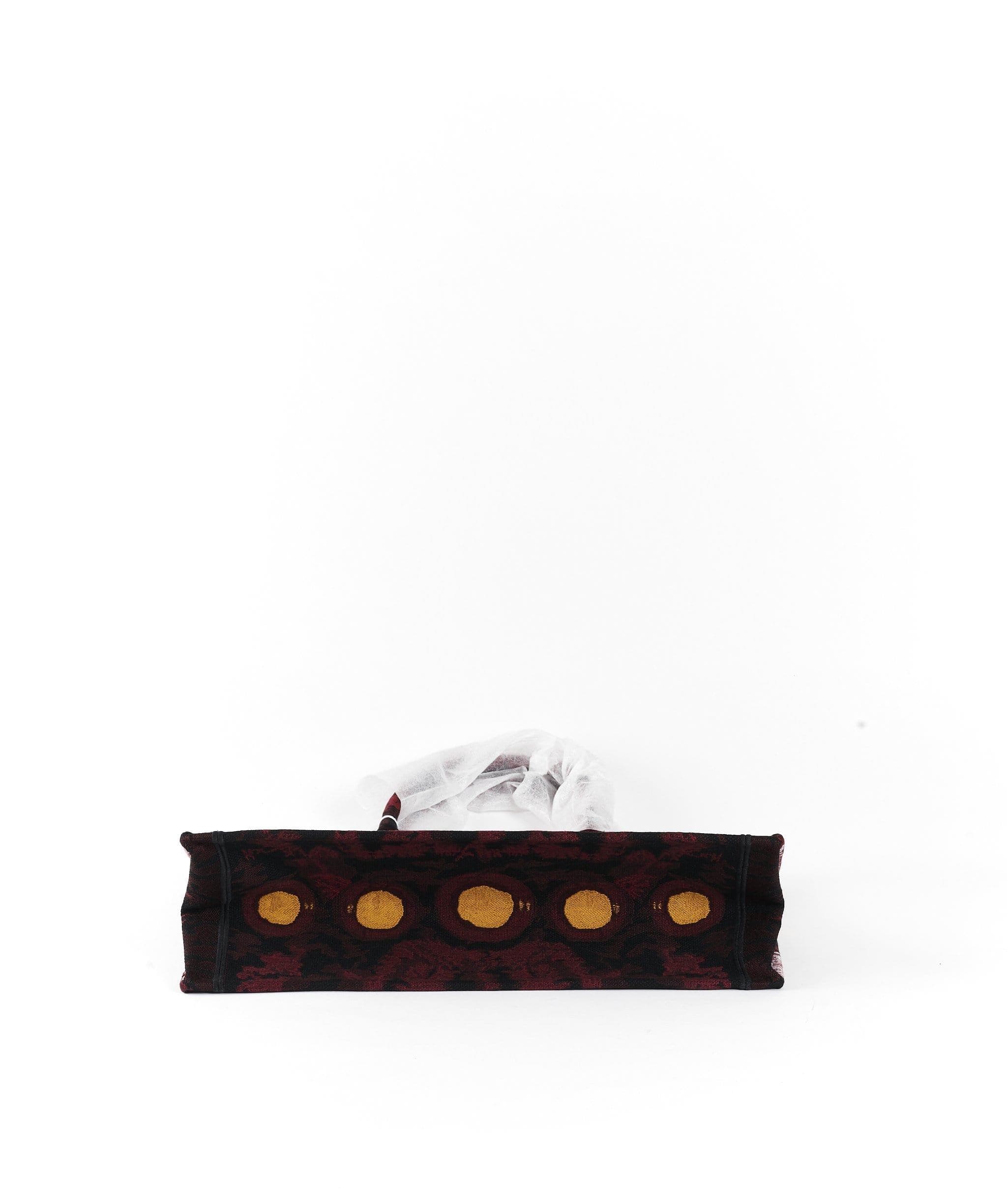Dior Book Tote Yellow and Burgundy Embroidered Canvas