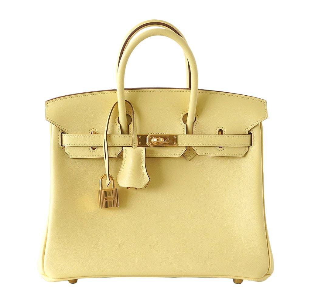 Hermes Birkin 25 Jaune Poussin Swift Leather Gold Hardware