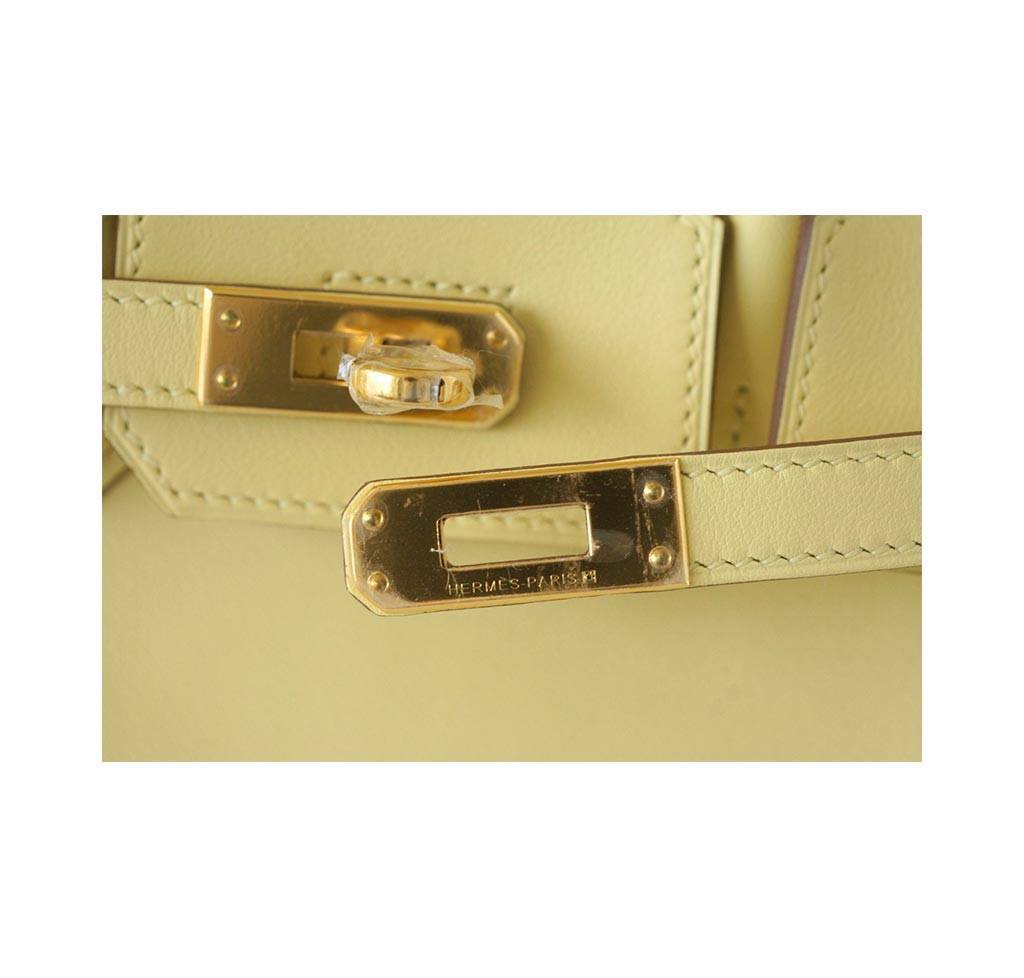 Hermes Birkin 25 Jaune Poussin Swift Leather Gold Hardware