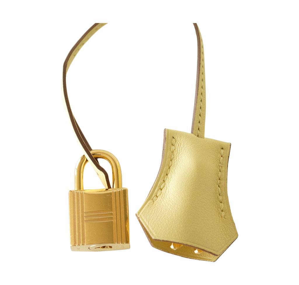 Hermes Birkin 25 Jaune Poussin Swift Leather Gold Hardware