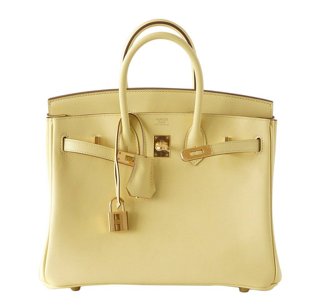 Hermes Birkin 25 Jaune Poussin Swift Leather Gold Hardware