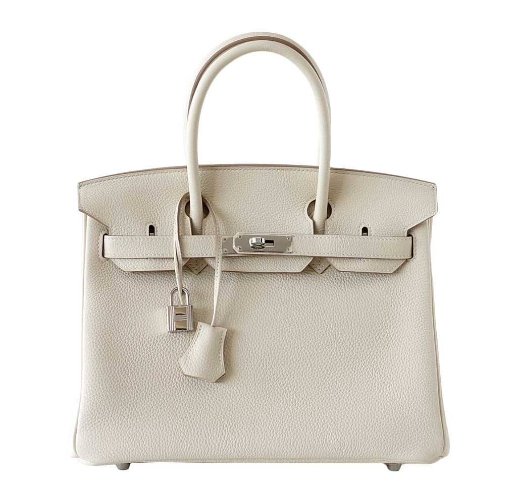 Hermes Birkin 30 Craie Togo Leather Palladium Hardware