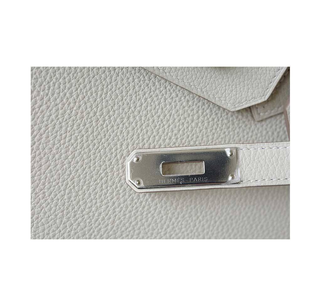 Hermes Birkin 30 Craie Togo Leather Palladium Hardware