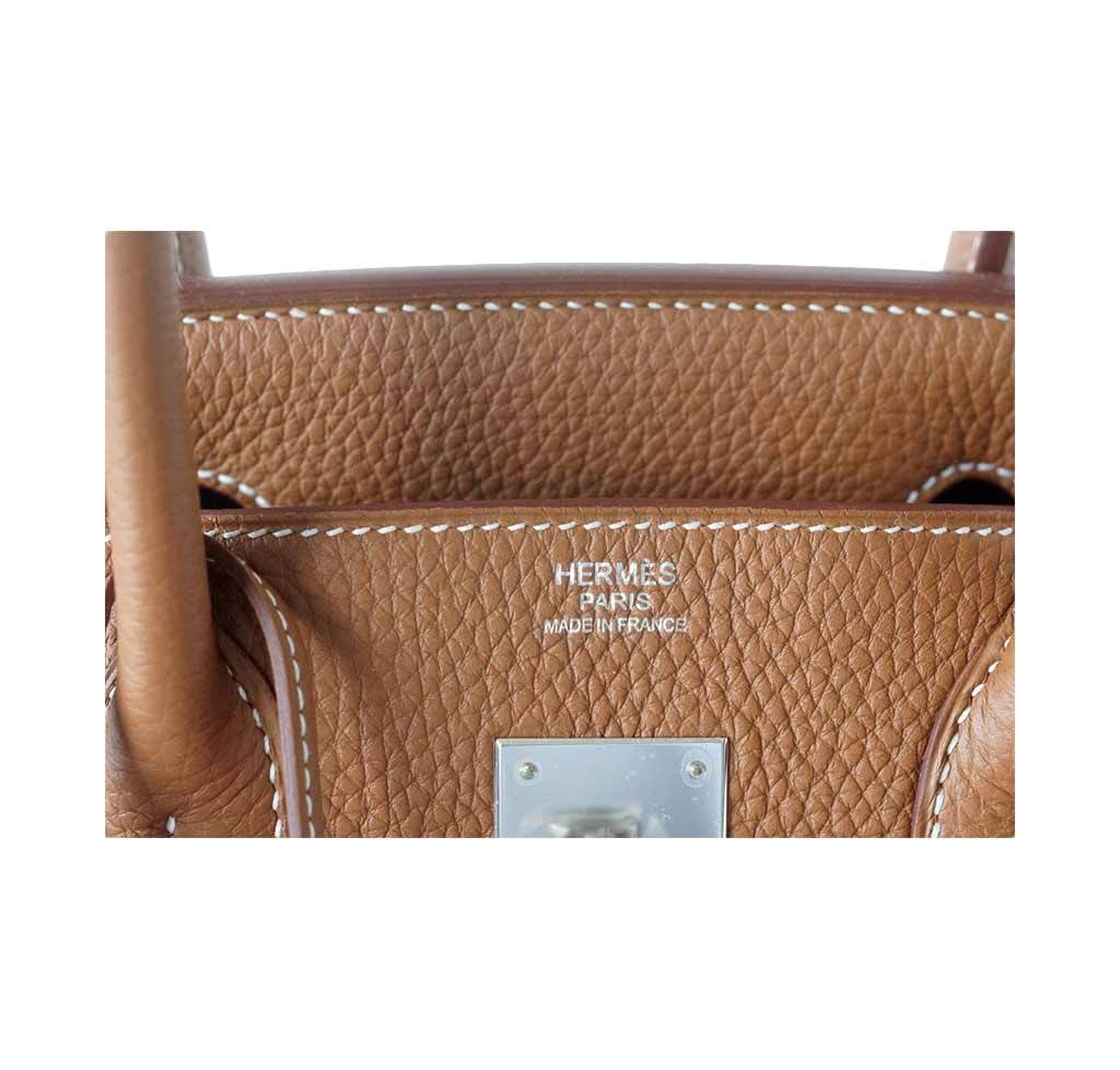 Hermes Birkin 30 Gold Togo Leather Palladium Hardware