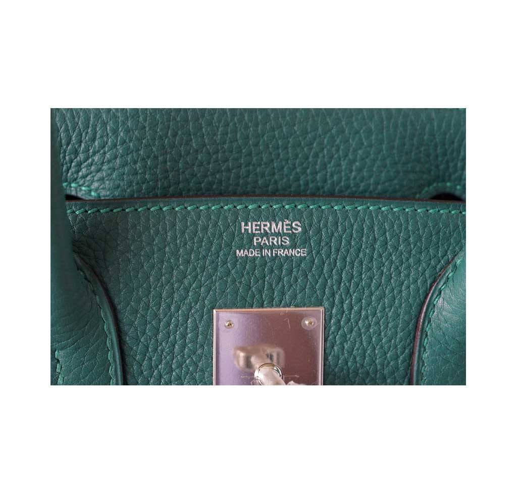 Hermes Birkin 30 Malachite Clemence Leather Palladium Hardware
