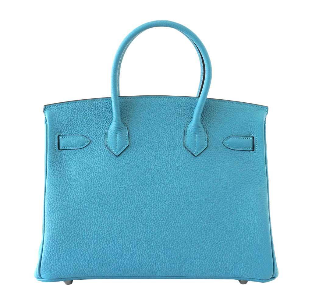 Hermes Birkin 30 Turquoise Togo Leather Palladium Hardware
