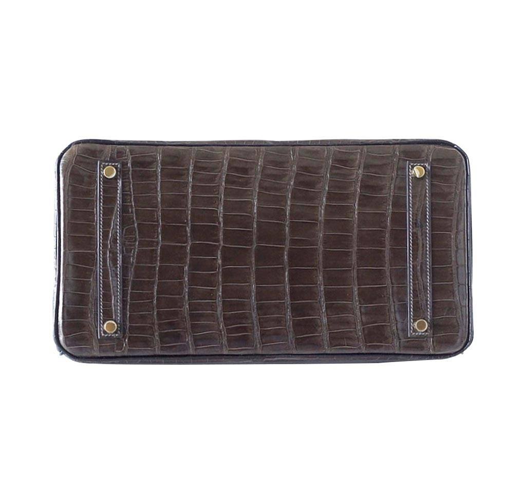 Hermes Birkin 35 Bi-Color Porosus Crocodile Special Order Gold Hardware