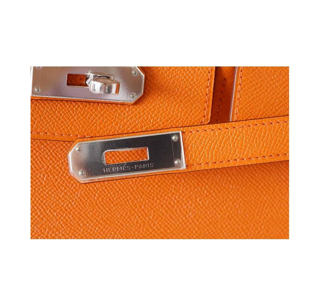 Hermes Birkin 35 Orange Epsom Leather Palladium Hardware