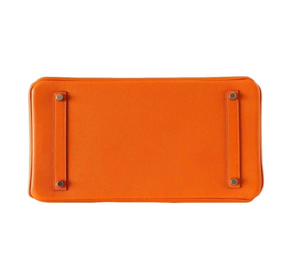 Hermes Birkin 35 Orange Epsom Leather Palladium Hardware