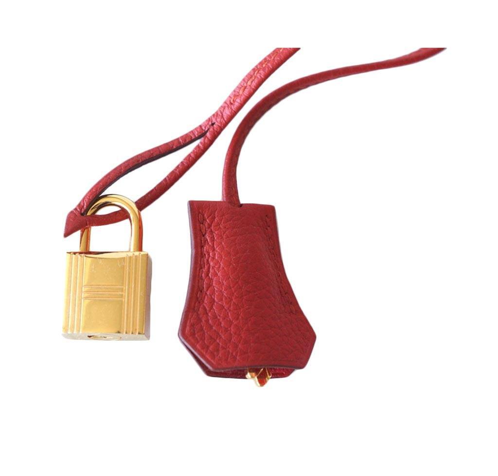 Hermes Birkin 35 Vermillion Togo Leather Gold Hardware