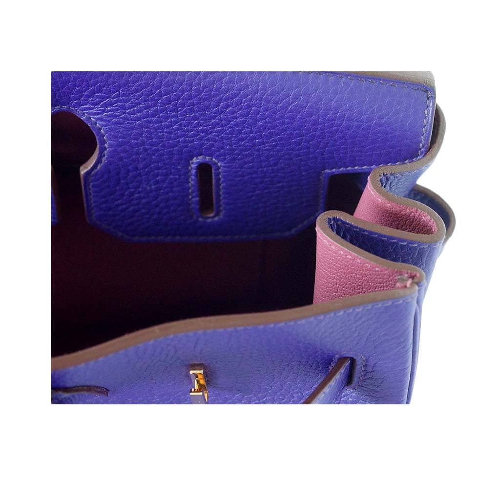 Hermes Birkin 35 Iris Rose de Bois Special Order Horseshoe Clemence Leather Gold Hardware