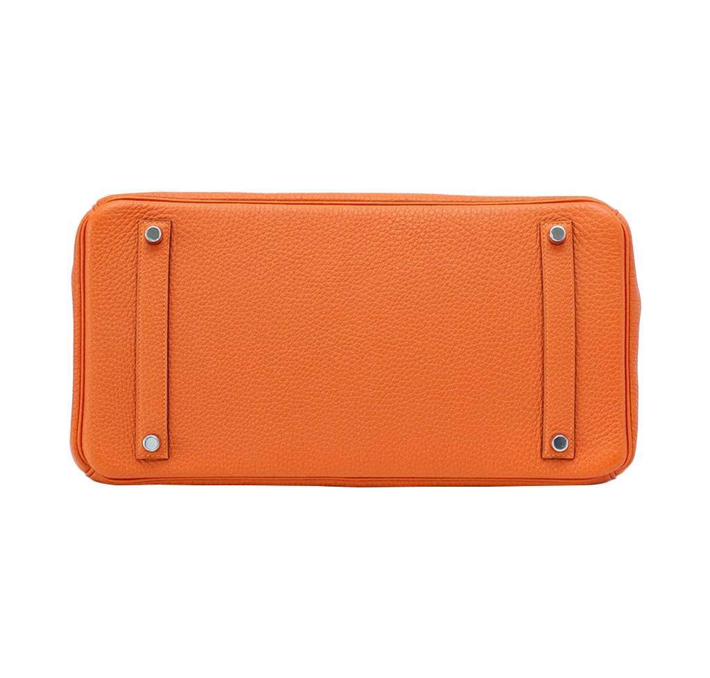 Hermes Birkin 35 Orange Togo Leather Palladium Hardware
