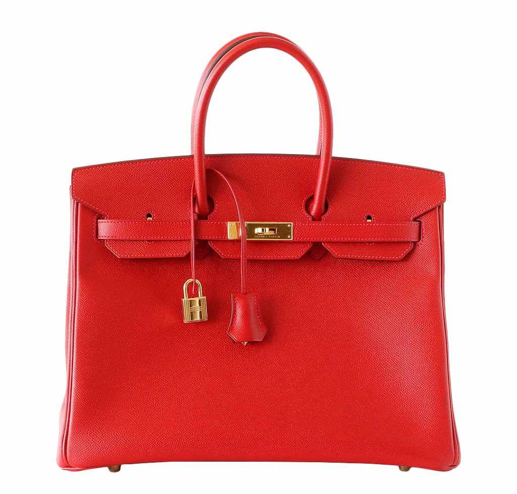 Hermes Birkin 35 Rouge Casaque Epsom Leather Gold Hardware