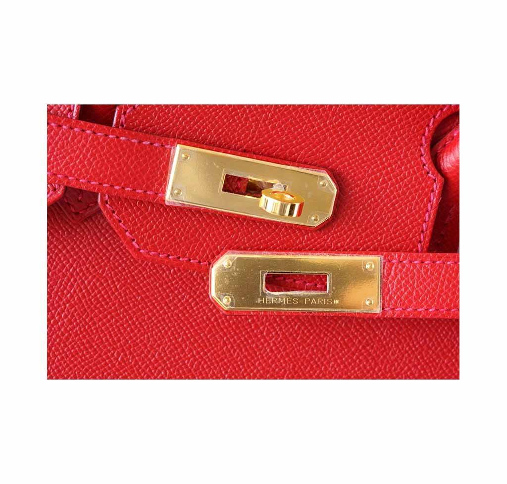 Hermes Birkin 35 Rouge Casaque Epsom Leather Gold Hardware
