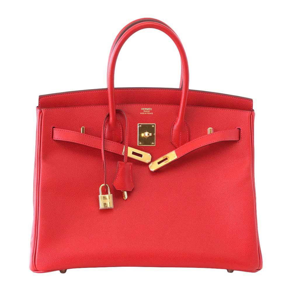 Hermes Birkin 35 Rouge Casaque Epsom Leather Gold Hardware