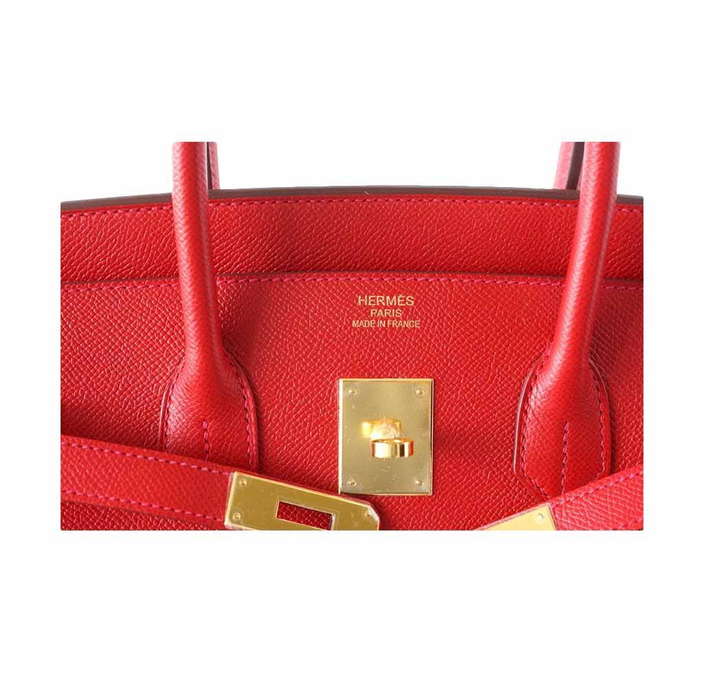 Hermes Birkin 35 Rouge Casaque Epsom Leather Gold Hardware