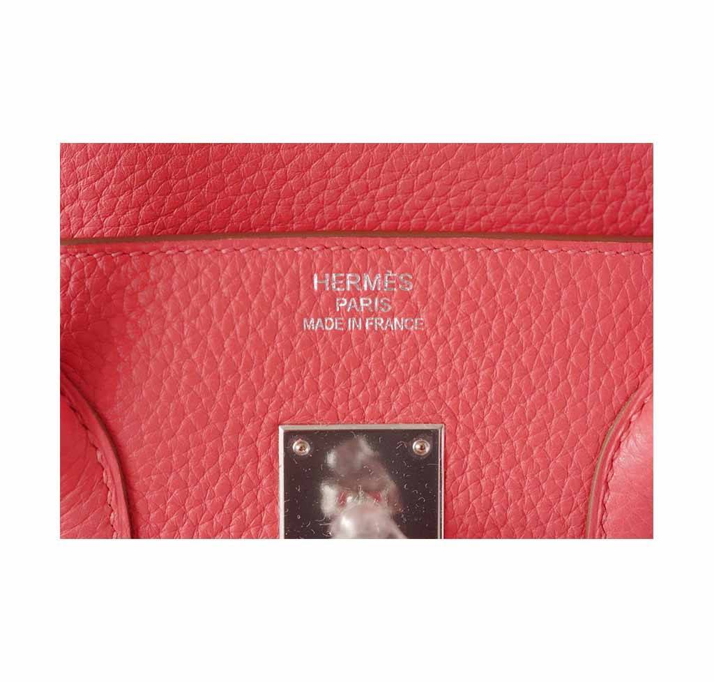 Hermes Birkin 35 Rose Jaipur Clemence Leather Palladium Hardware