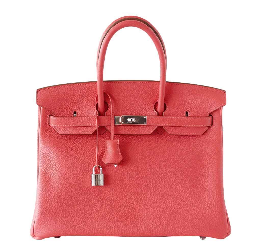 Hermes Birkin 35 Rose Jaipur Clemence Leather Palladium Hardware