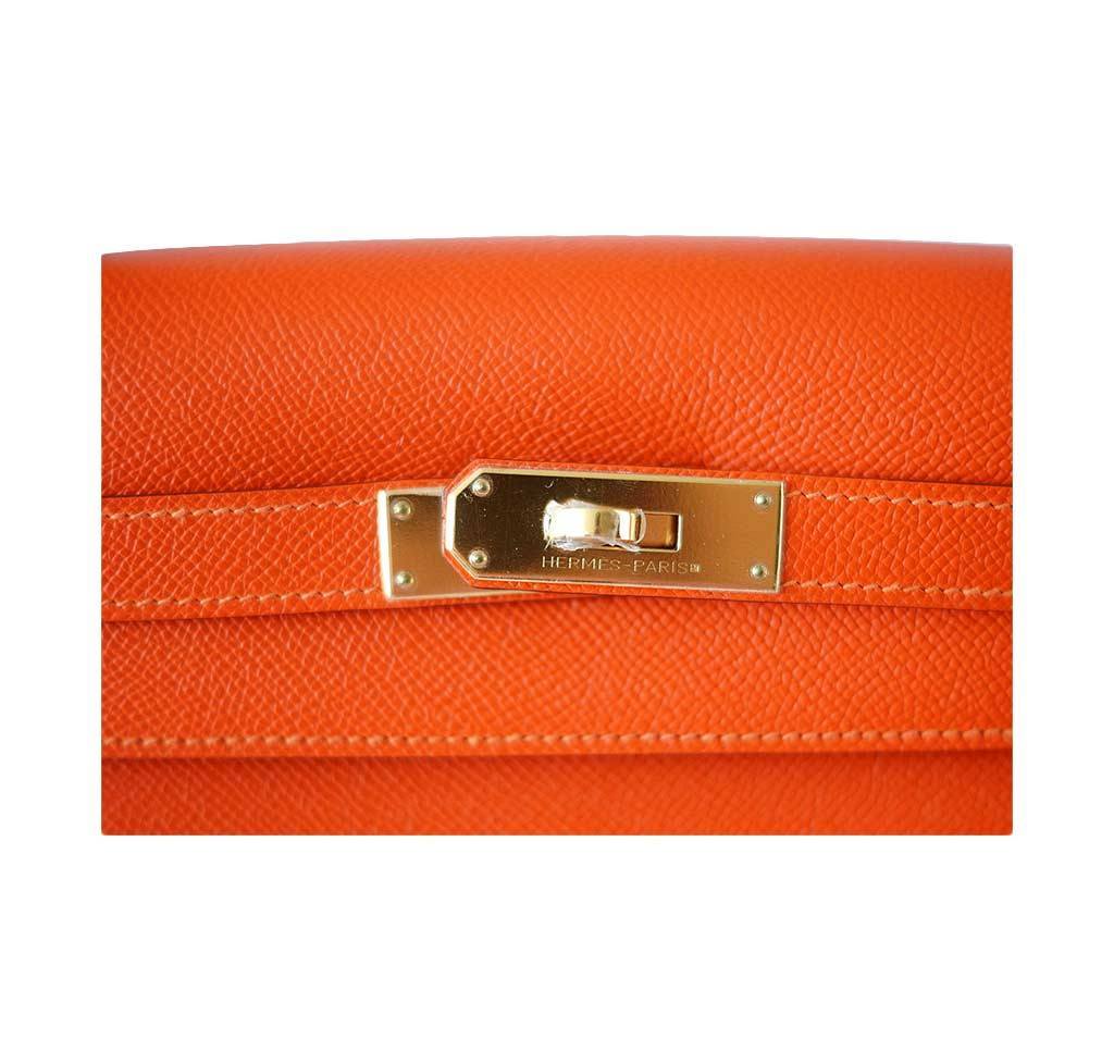 Hermes Kelly Sellier 32 Feu Epsom Leather Gold Hardware