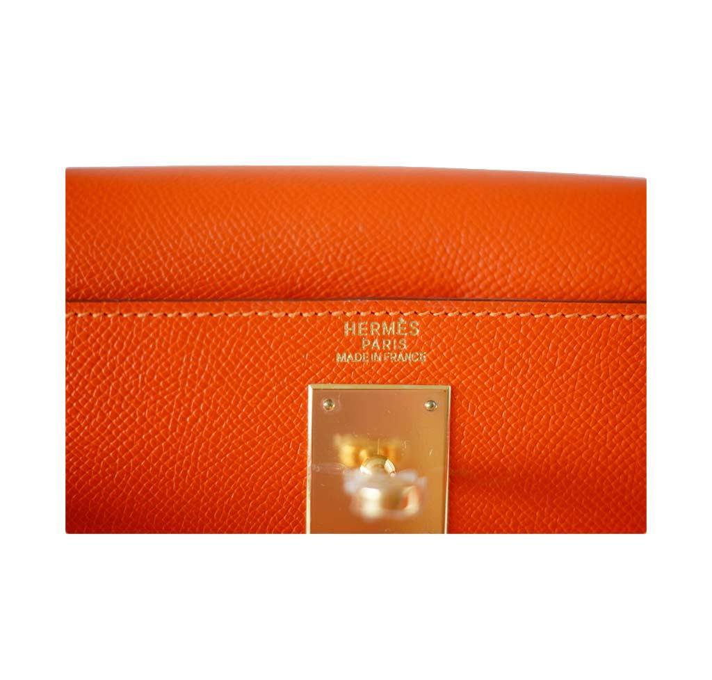 Hermes Kelly Sellier 32 Feu Epsom Leather Gold Hardware