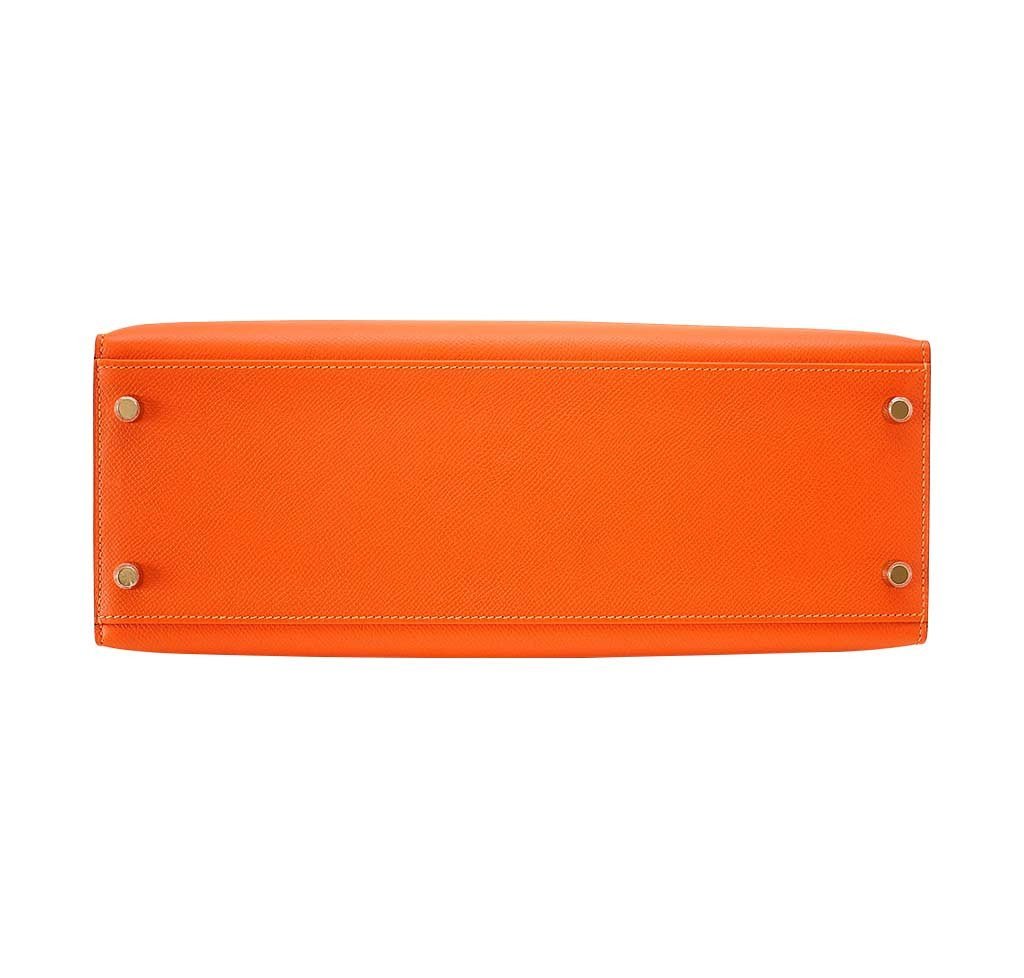 Hermes Kelly Sellier 32 Feu Epsom Leather Gold Hardware