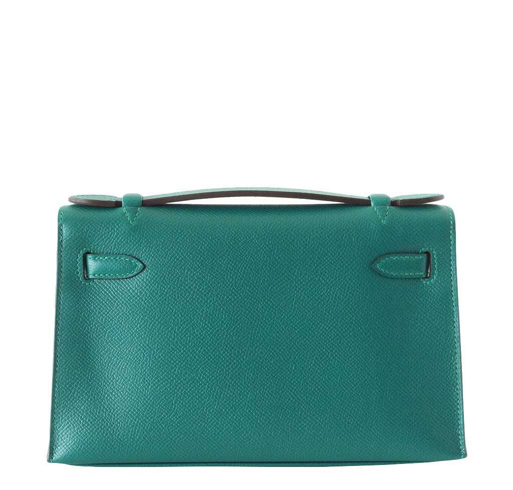 Hermes JPG Kelly Pochette Malachite Epsom Leather Gold Hardware