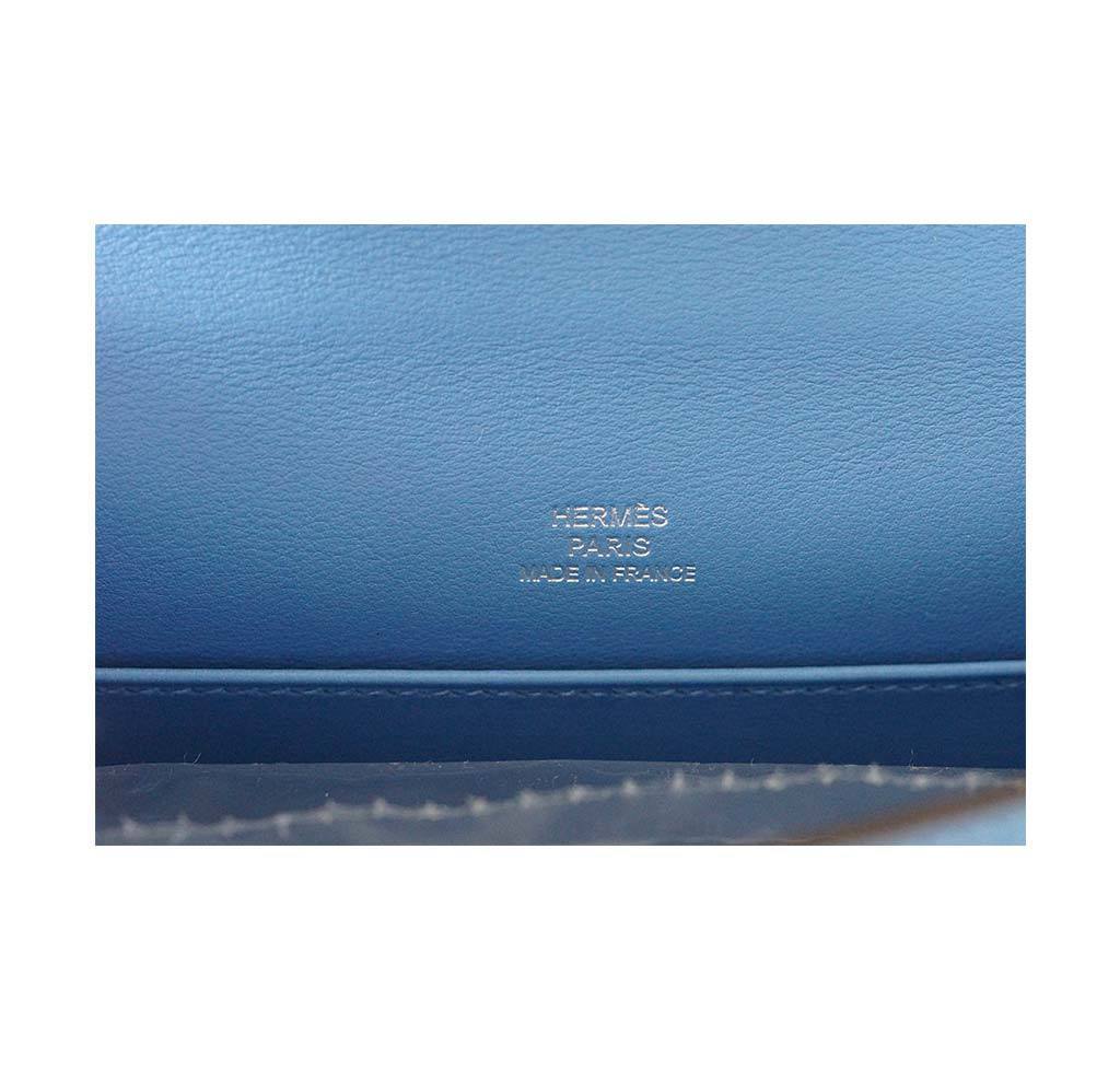 Hermes JPG Kelly Pochette Blue Paradise Swift Leather Palladium Hardware