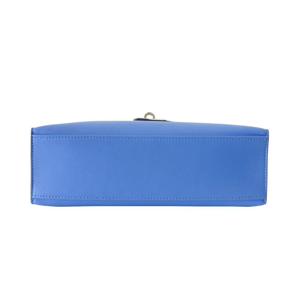 Hermes JPG Kelly Pochette Blue Paradise Swift Leather Palladium Hardware