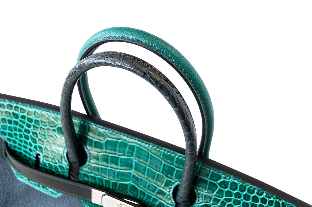 Hermes Birkin 30 Patchwork Vert Multi-Material Palladium Hardware Limited Edition