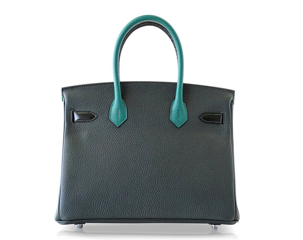 Hermes Birkin 30 Patchwork Vert Multi-Material Palladium Hardware Limited Edition