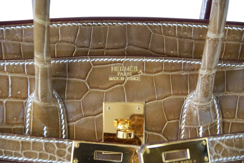 Hermes Birkin 35 Ficelle Porosus Crocodile Gold Hardware