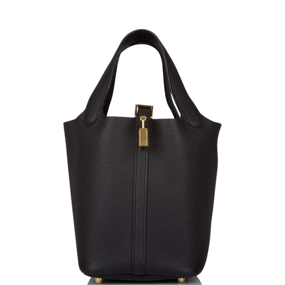 Hermes Picotin Lock 18 cm Black Clemence Leather Gold Hardware