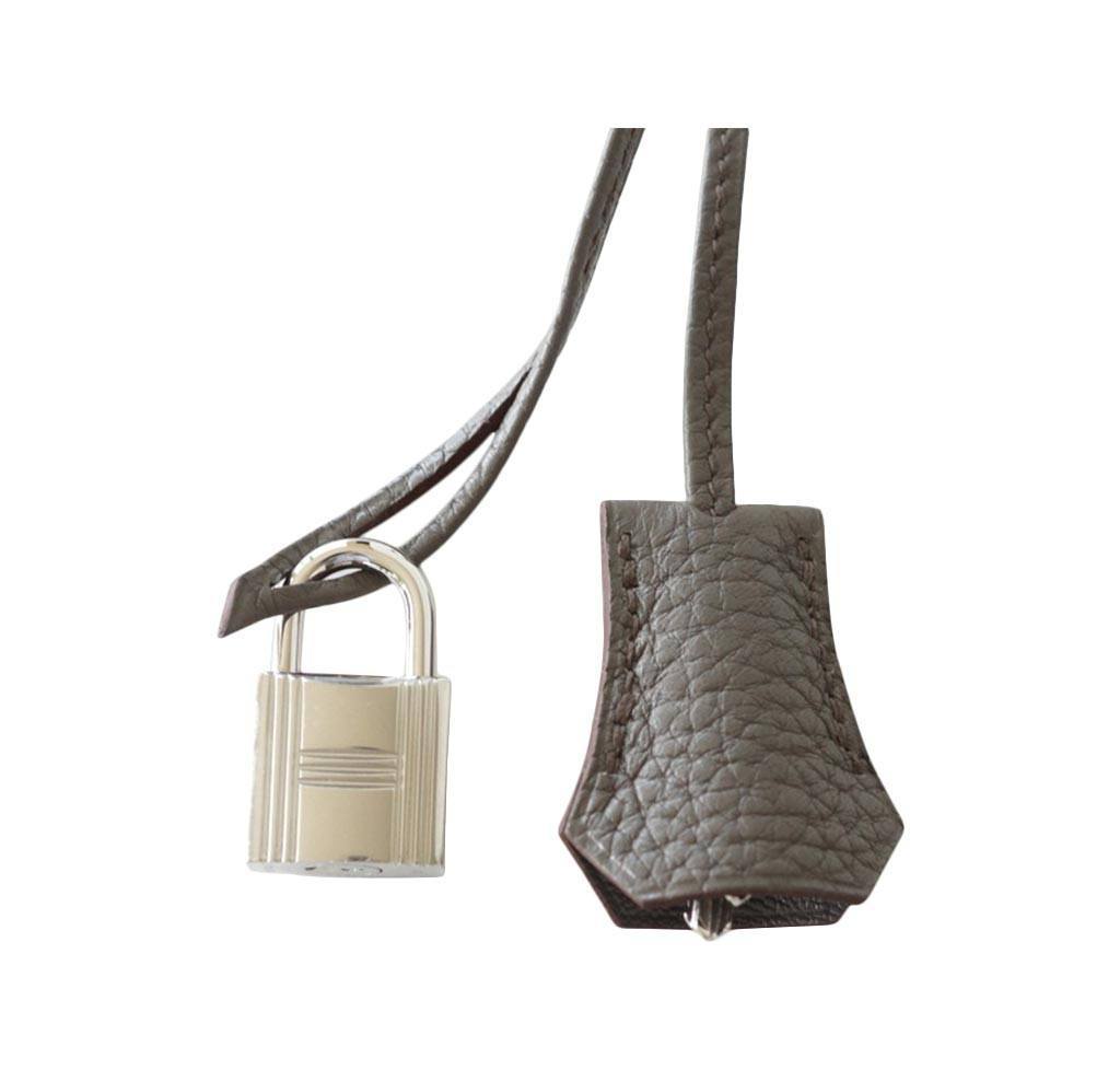 Hermes Birkin 35 Etain Clemence Leather Palladium Hardware