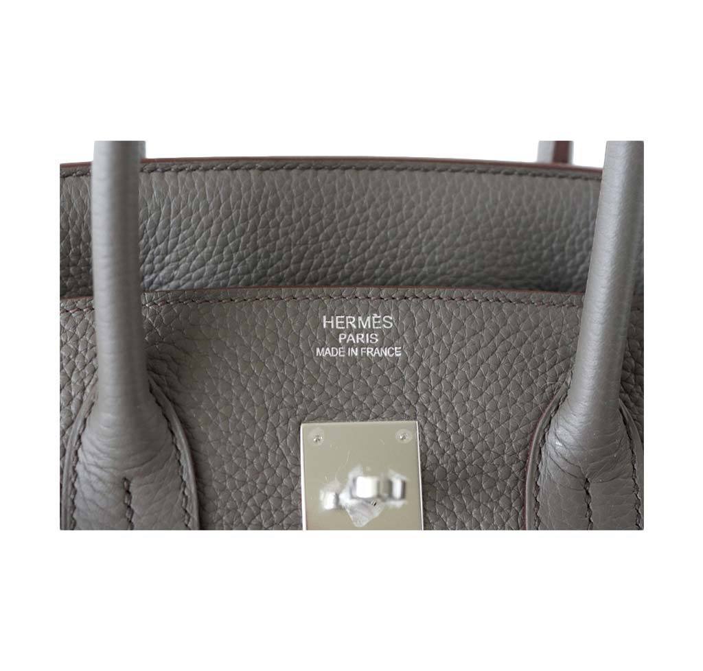 Hermes Birkin 35 Etain Clemence Leather Palladium Hardware
