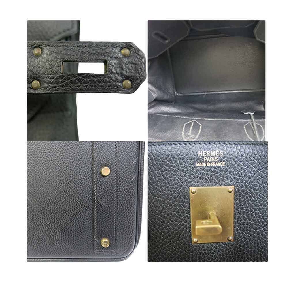 Hermes HAC 45 Black Ardennes Leather Permabrass Hardware