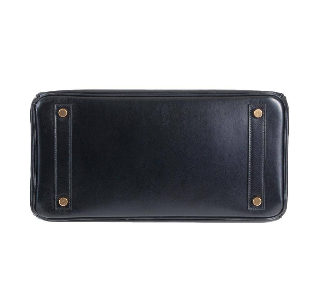 Hermes HAC 32 Black Box Calf Leather Gold Hardware