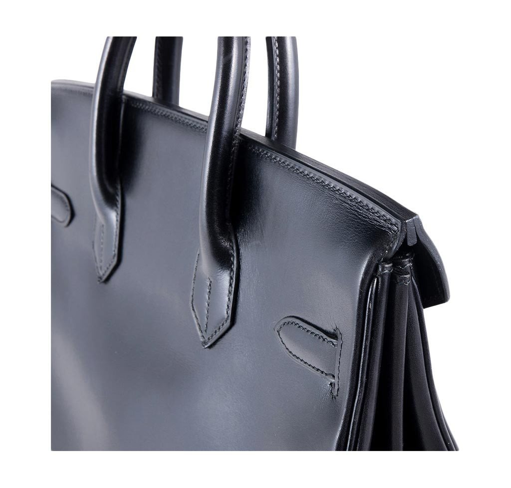 Hermes HAC 32 Black Box Calf Leather Gold Hardware