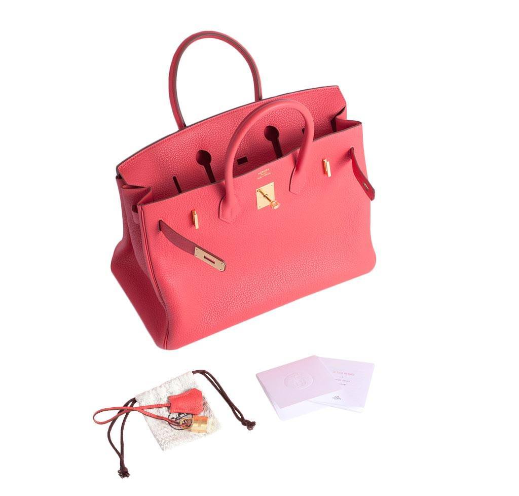 Hermes Birkin 35 Fuchsia Togo Leather Gold Hardware