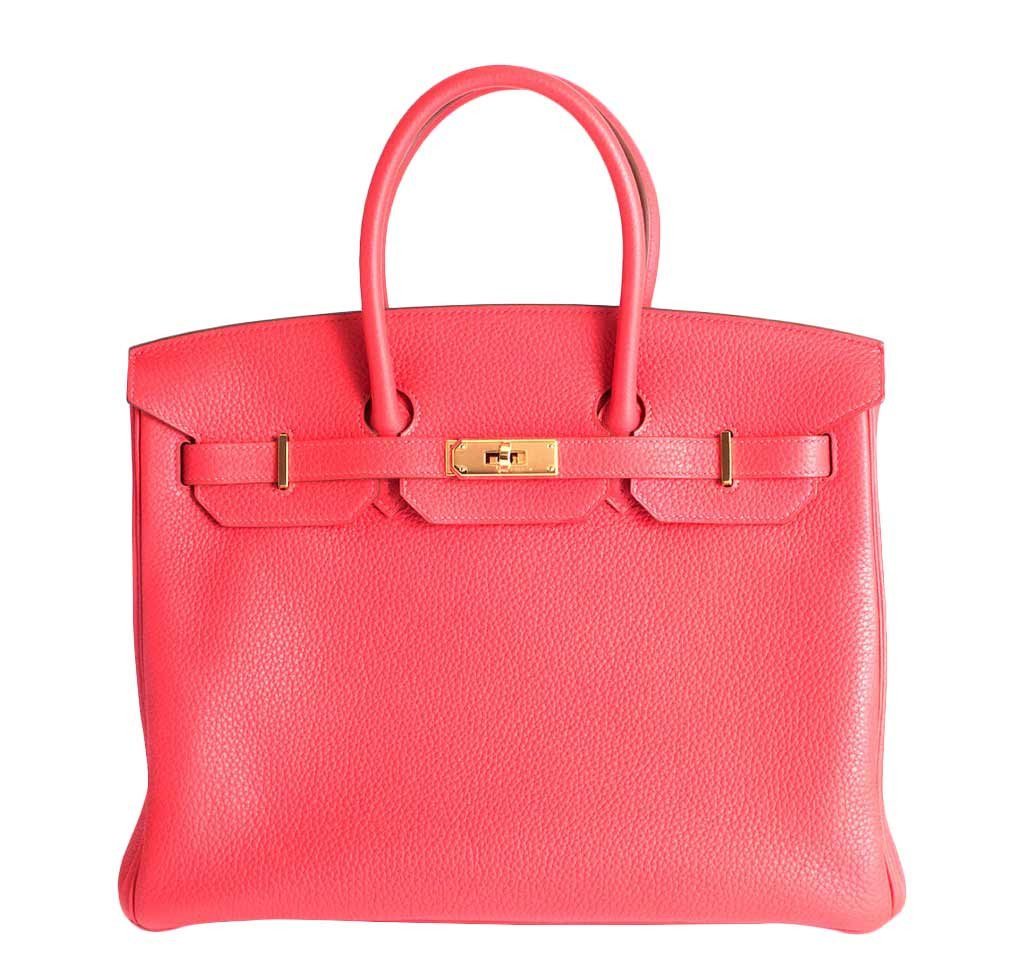 Hermes Birkin 35 Fuchsia Togo Leather Gold Hardware