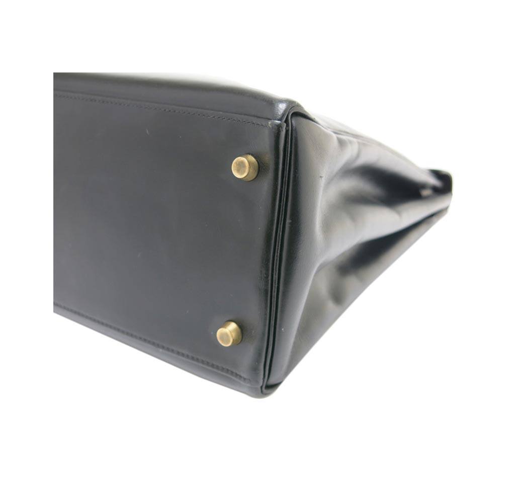 Hermes Kelly 35 Black Box Calf Leather Gold Hardware