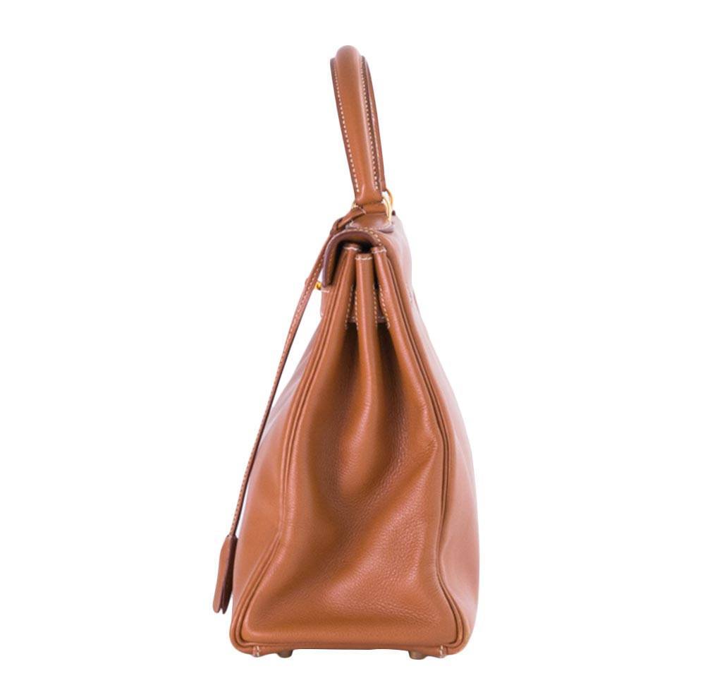 Hermes Kelly 32 Gold Gulliver Leather Gold Hardware