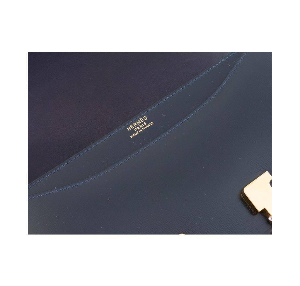 Hermes Constance 23 Navy Box Calf Leather Gold Hardware