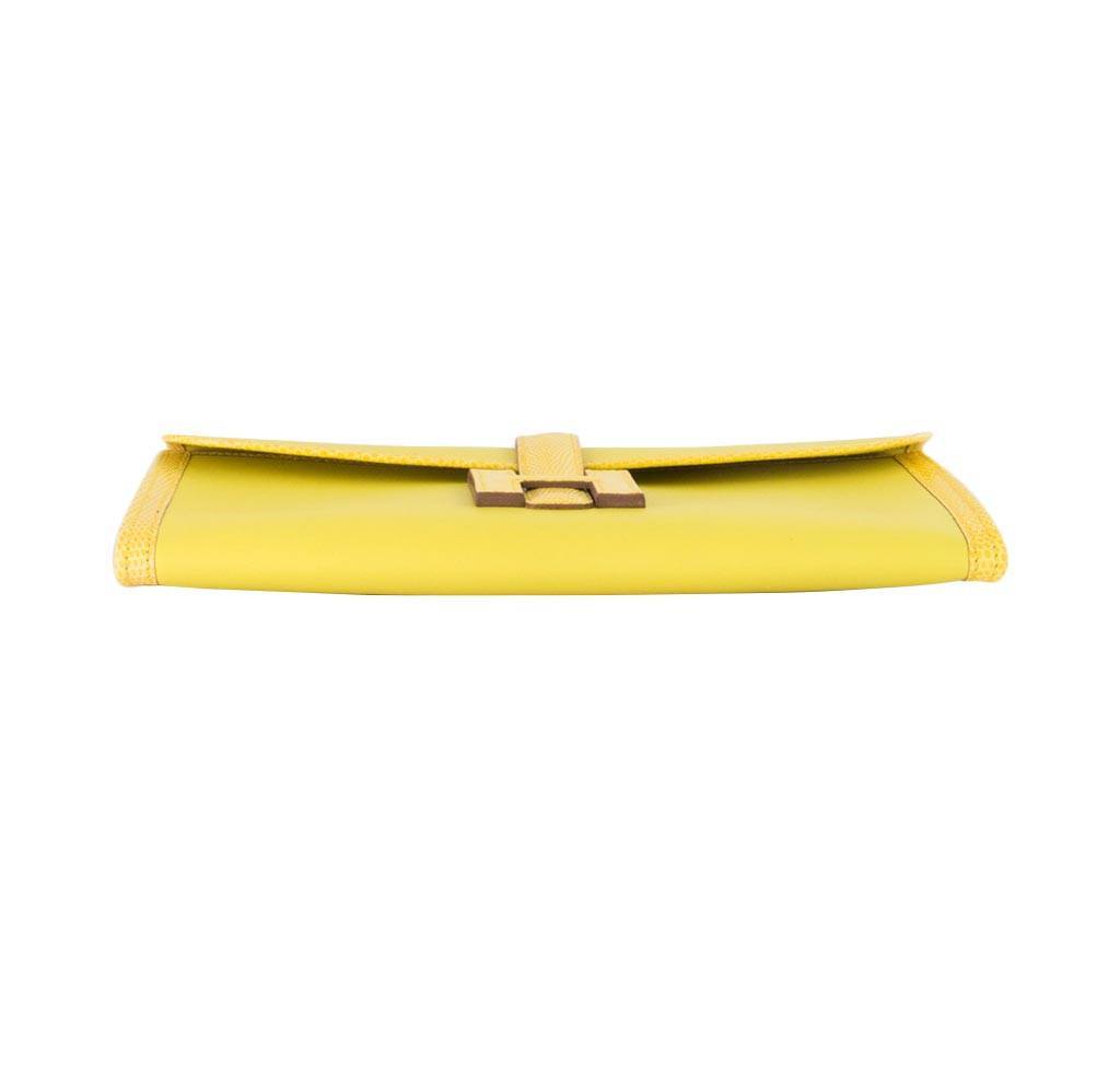 Hermes Jige Elan 29 Cummin Swift Leather and Lizard Clutch