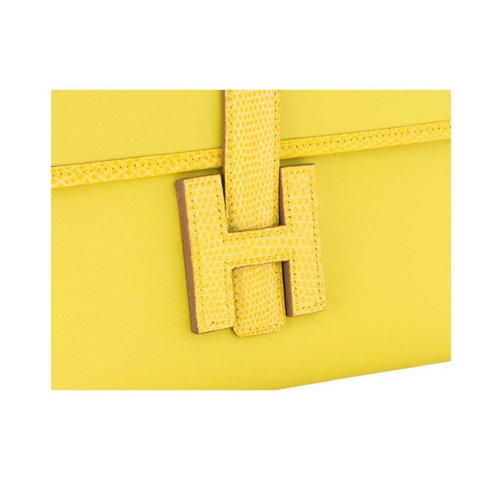 Hermes Jige Elan 29 Cummin Swift Leather and Lizard Clutch