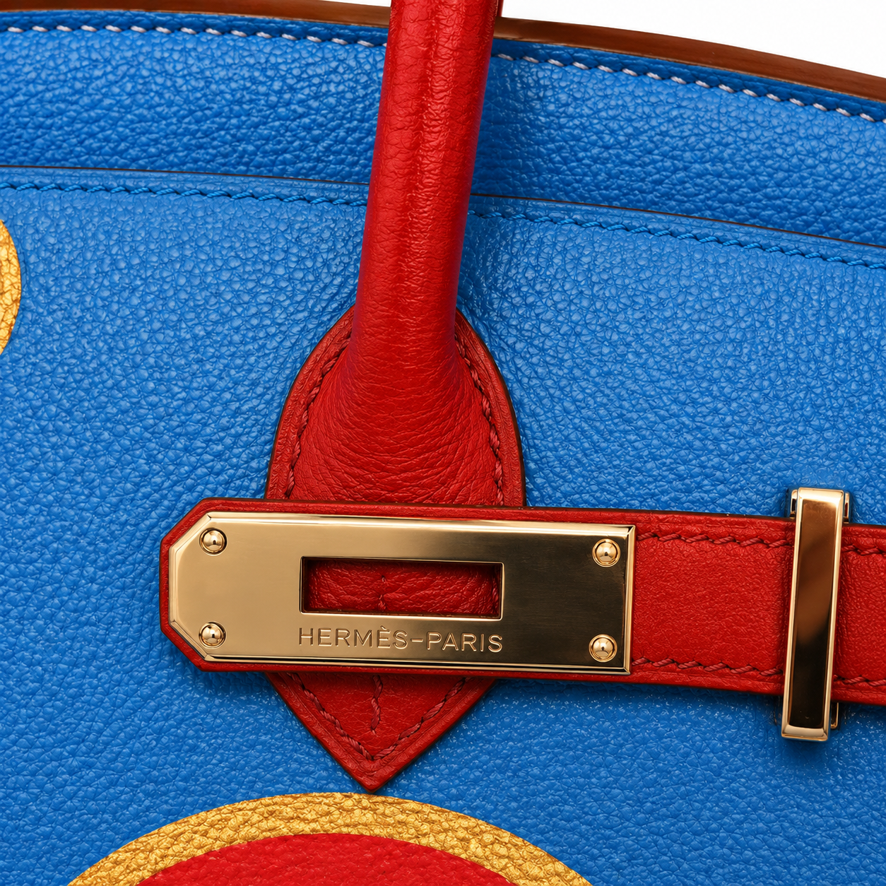 Hermes Birkin 35 Special Order Vert Anis Rouge Garrance Blue Jean Togo Leather Palladium Hardware