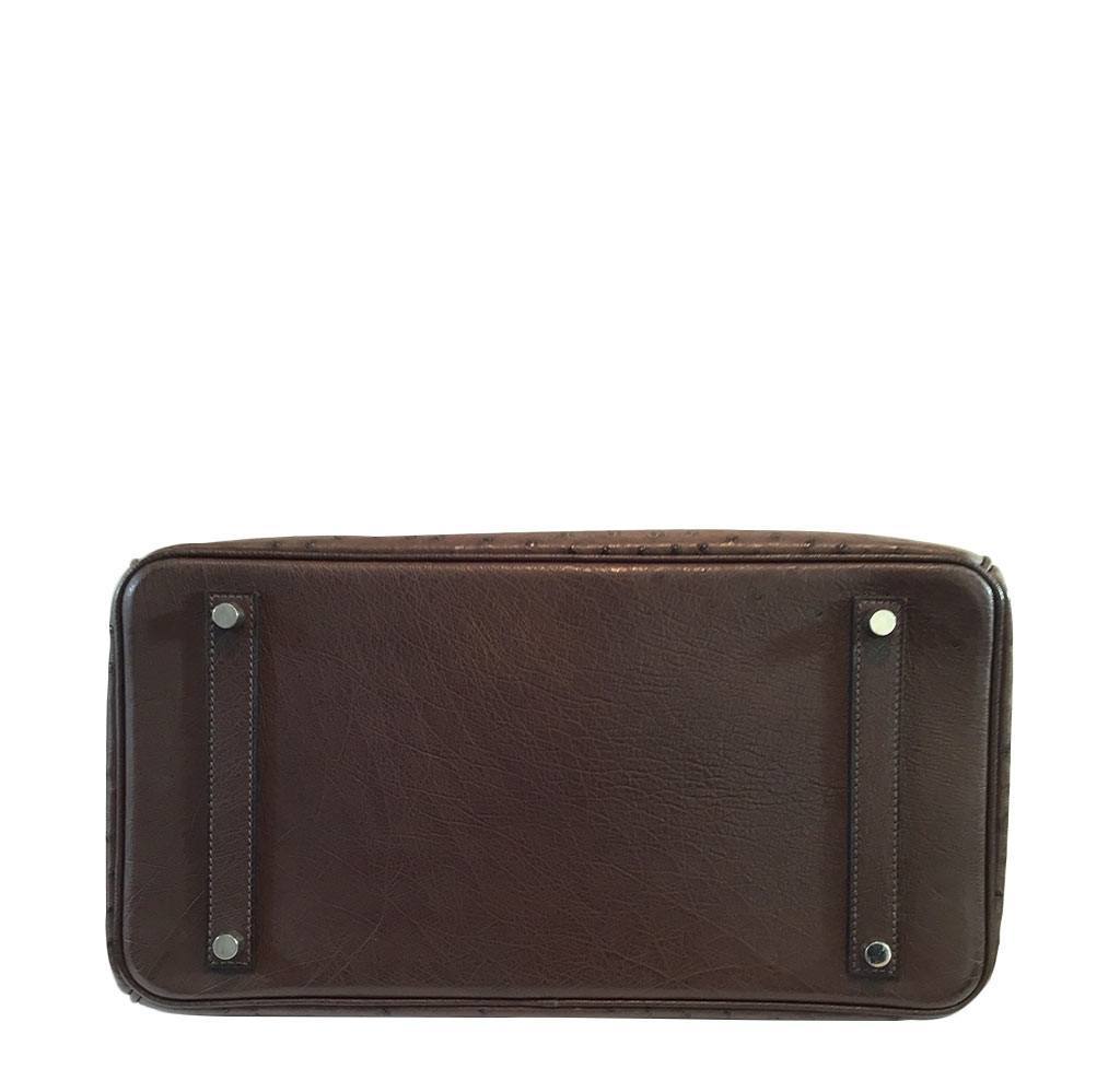 Hermes Birkin 35 Marron Fonce Ostrich Palladium Hardware
