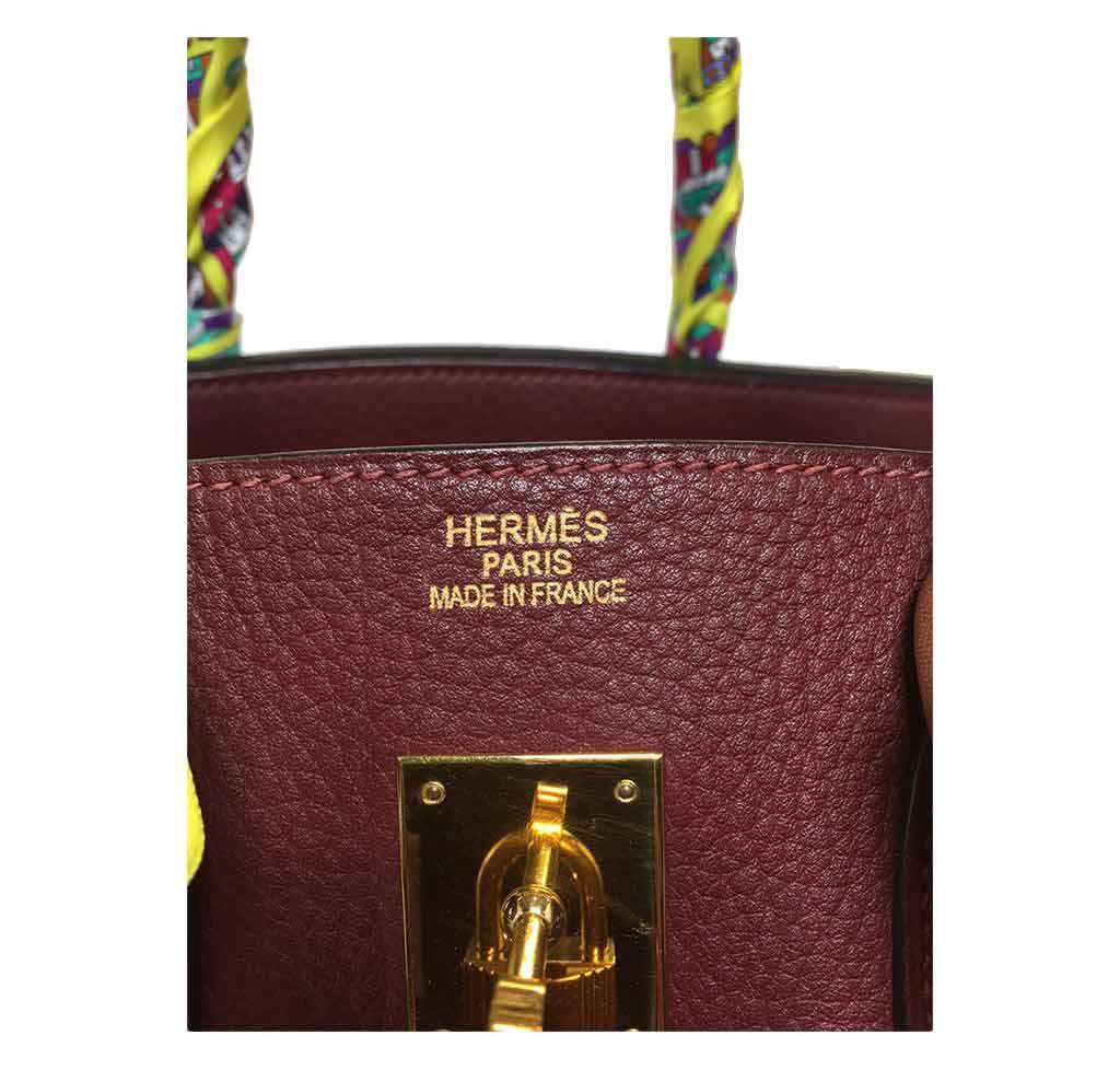Hermes Birkin 35 Sienne Togo Leather Palladium Hardware